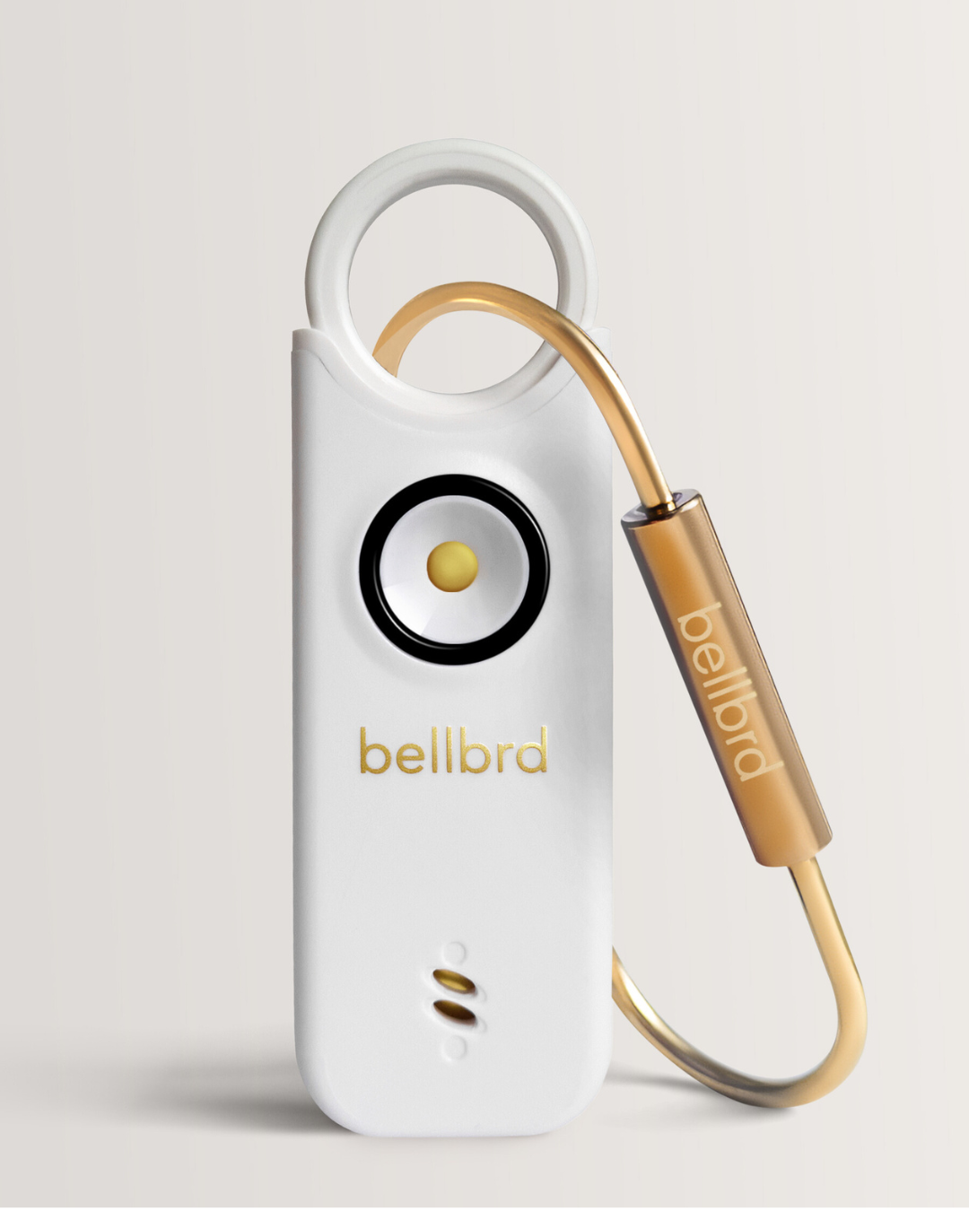 Bellbrd stylish travel alarm and personal safety device in white (Coconut)