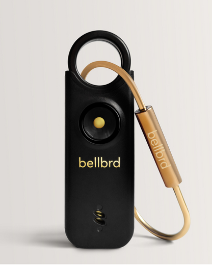 Bellbrd personal safety alarm and travel door alarm in black (Noir)